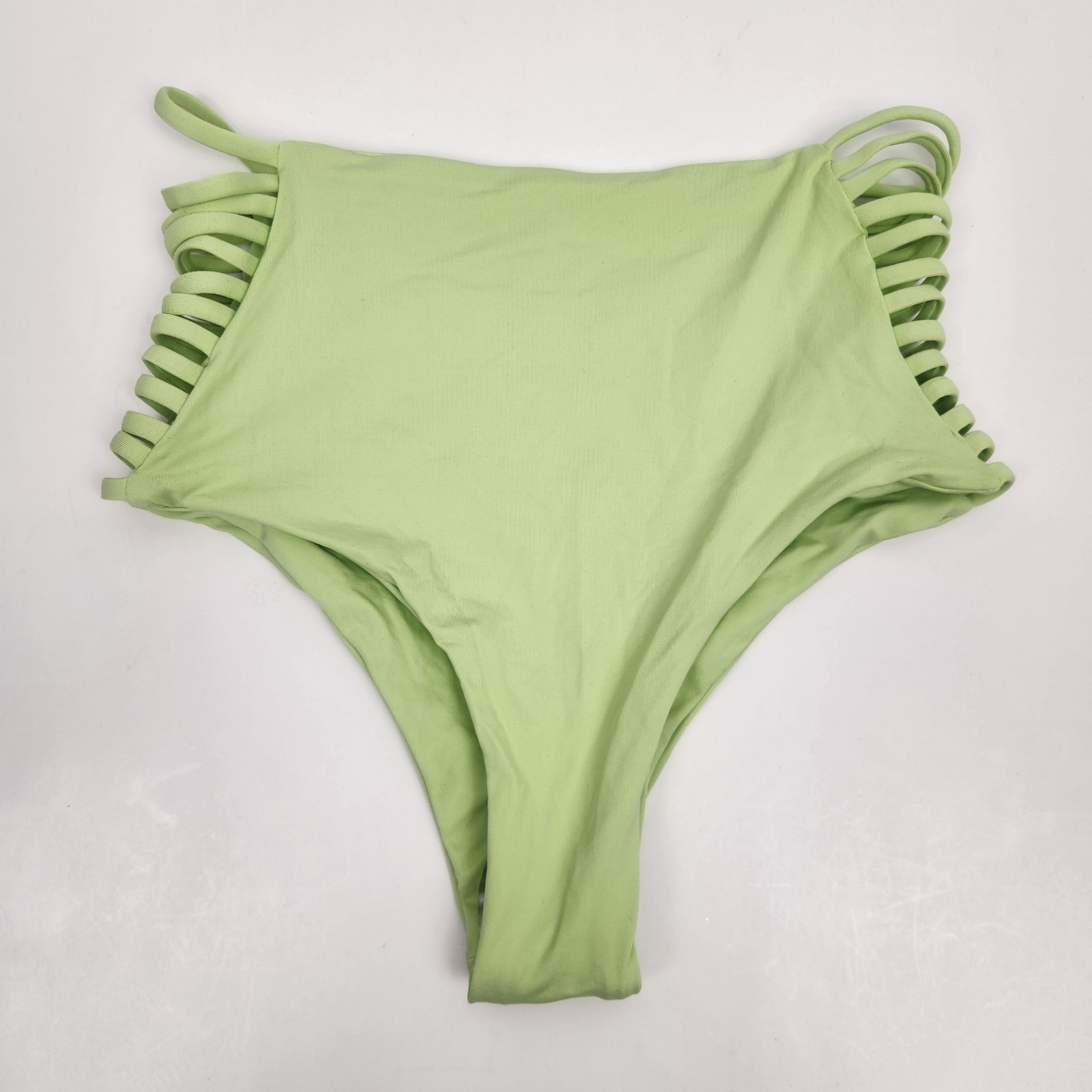 L*Space Harrington Bikini Bottom In Mojito Green High Waisted Size Small